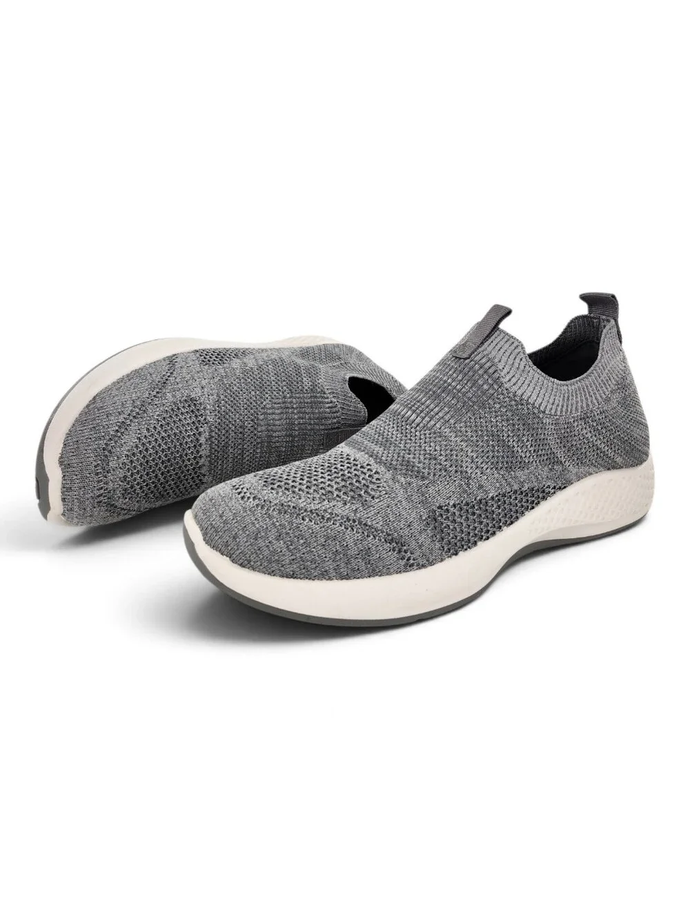 Tommy Bahama Flint Light Grey Knit Pull-On No-Lace Memory Foam Jogger Sneakers